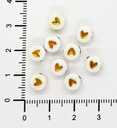 Corazón plano 7mm blanco c/dorado x 10 gr.