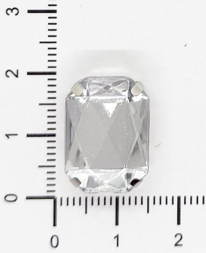 Gema engarzada plata rectangular 13x18 mm x 10un.