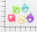 Plástico infantil pastel corazón contorno dije x 10gr.