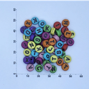 Plástico letras cuadradas 6x6 multicolor