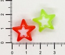 Acrílico translúcido bicolor estrella 15mm x 10 grs