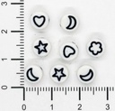 Plástico figuritas surtidas plano 7mm b/n x 10gr.
