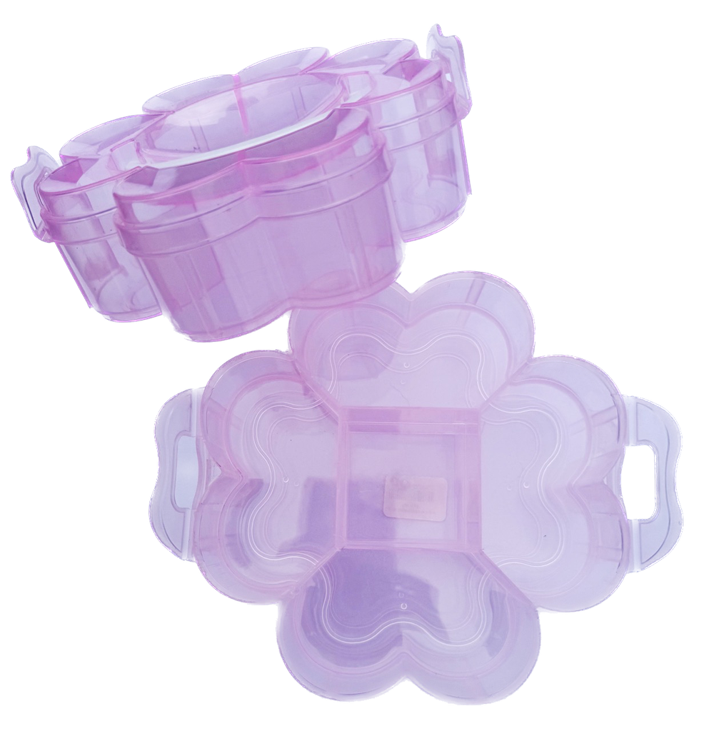 Cajita organizadora triple flor rosa