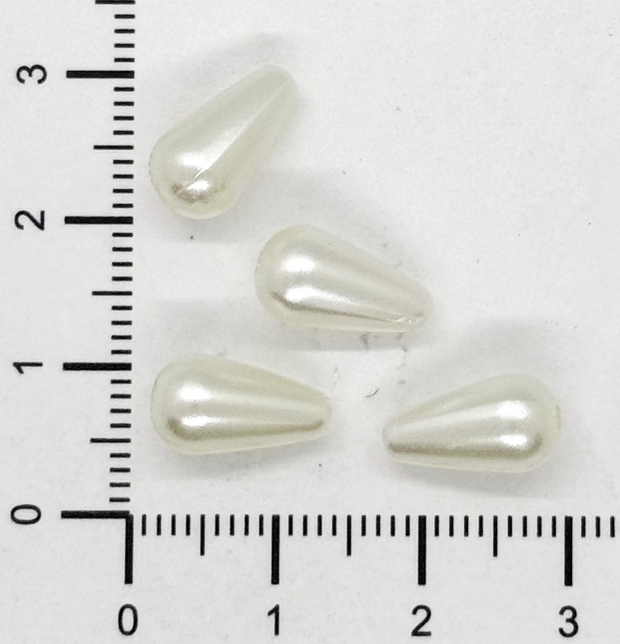 Perla de río plástica gota 12x7mm x 10gr.