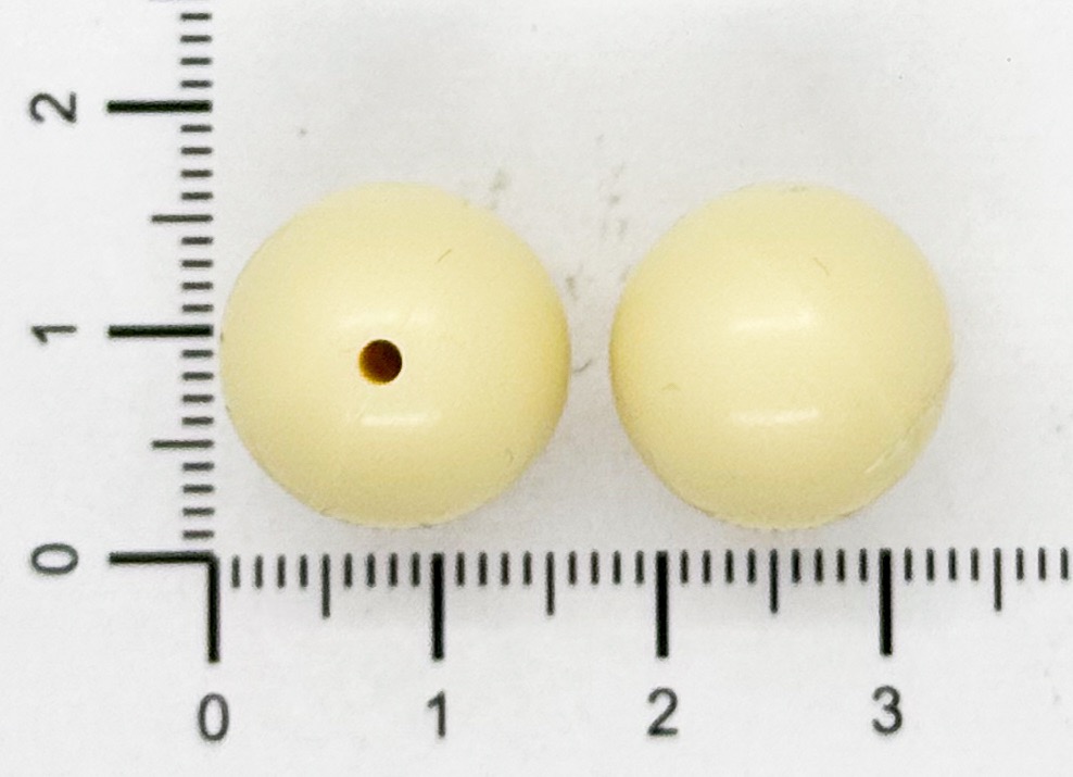 Bolita silicona lisa 15mm natural x 2 un.