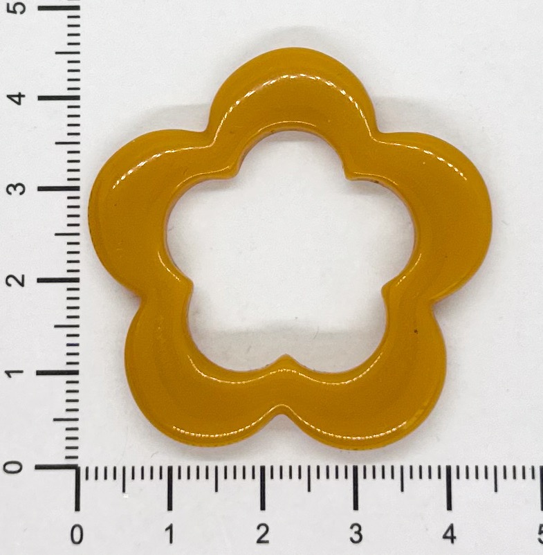 Flor resina mostaza x 1un  