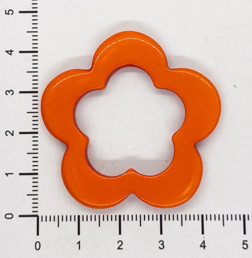 Flor resina naranja x 1un  