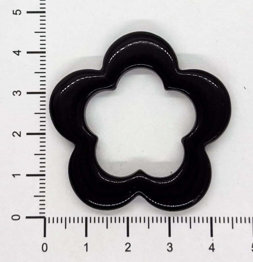 Flor resina negro x 1un 