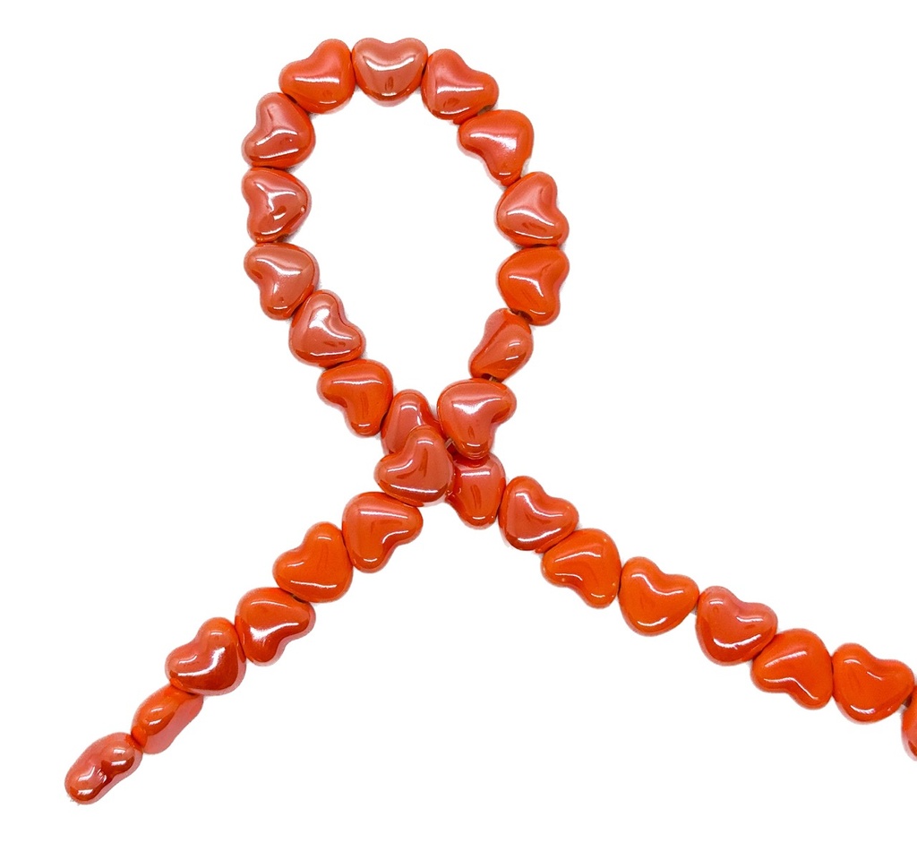 Cerámica 10mm corazón naranja