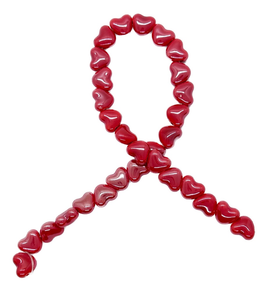 Cerámica 10mm corazón rojo