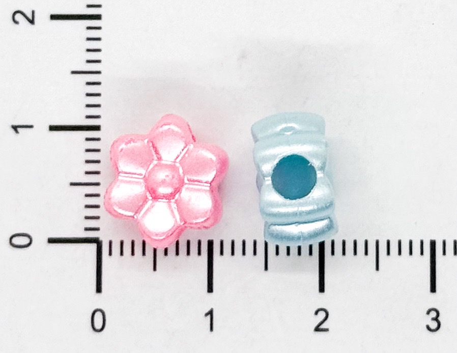 Plástico infantil pastel perlado flor 10mm x 10gr.   