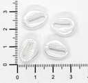 Perla de río plástica caracoles/buzios blanco x 10gr.