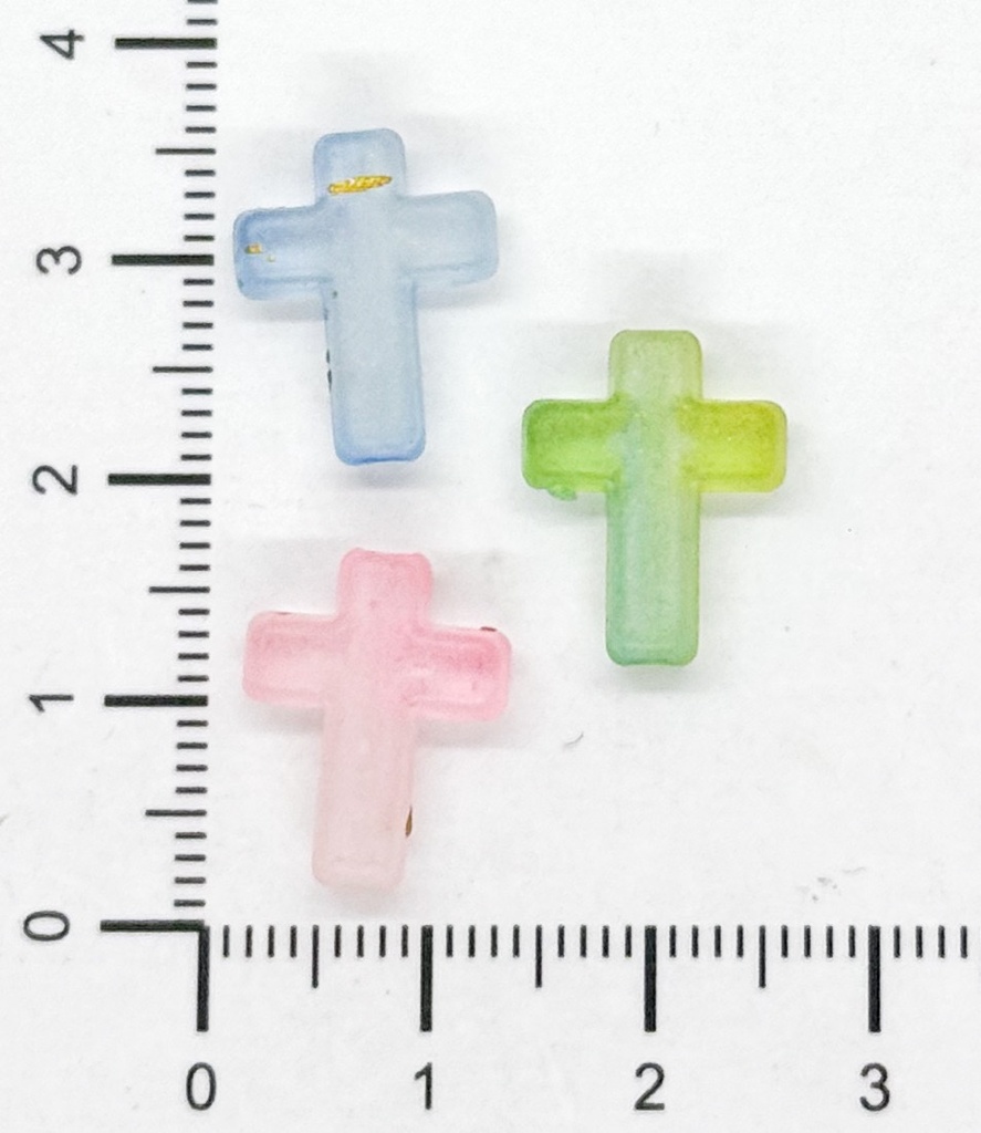 Plástico cruz traslucida pasante multicolor x 10gr 