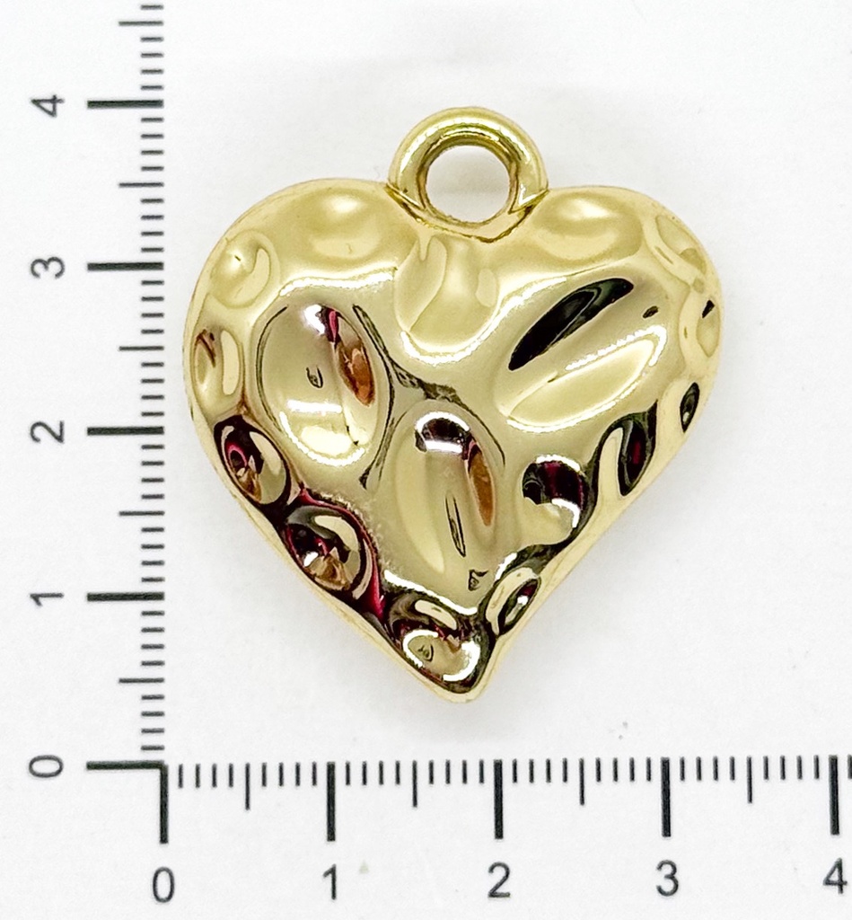 CCB corazón c/relieve dorada x 1un 