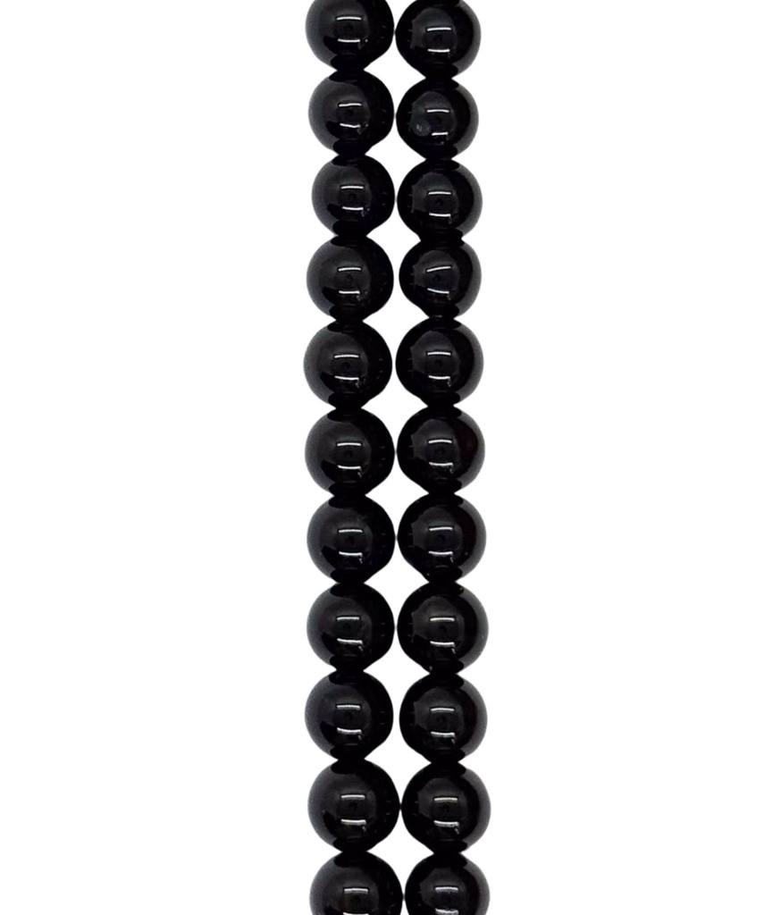 Bolita agata lisa negra 6mm x tira  