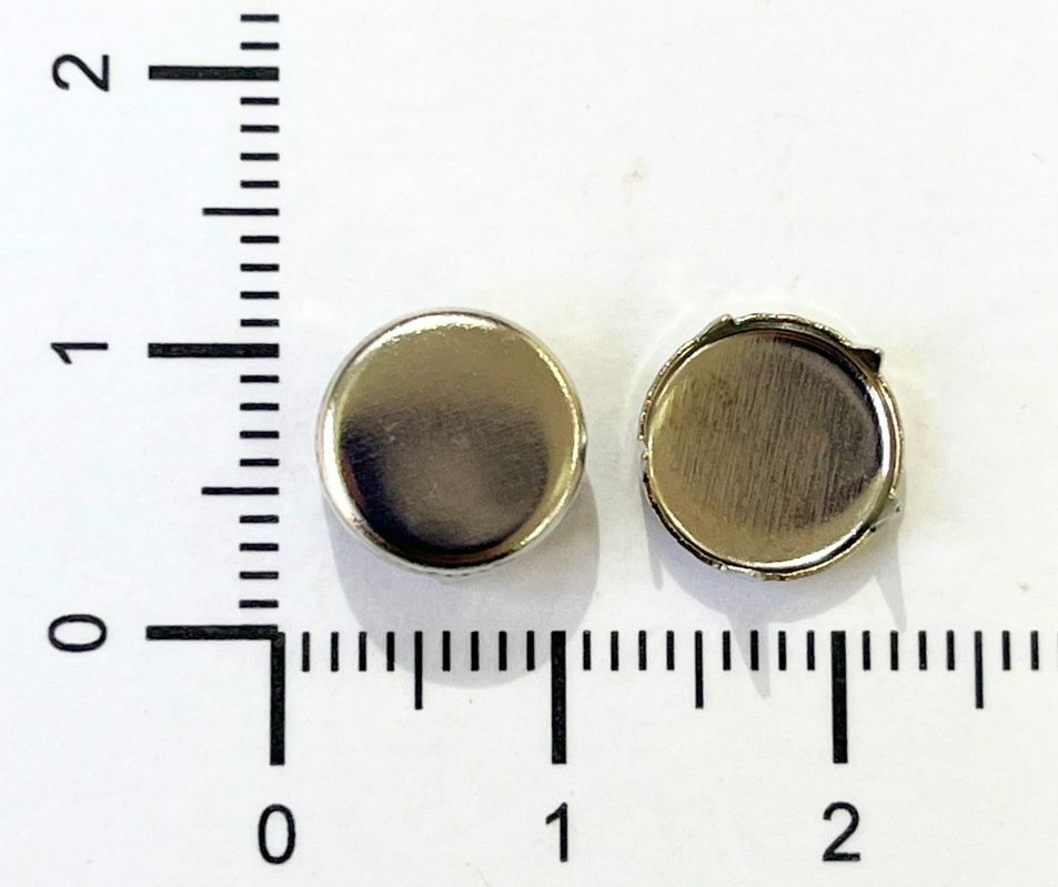 Tachas níquel redondas plana 9,5mm x 50un.  