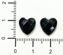 Gemas termopegables negra corazón 10mm x 20un  