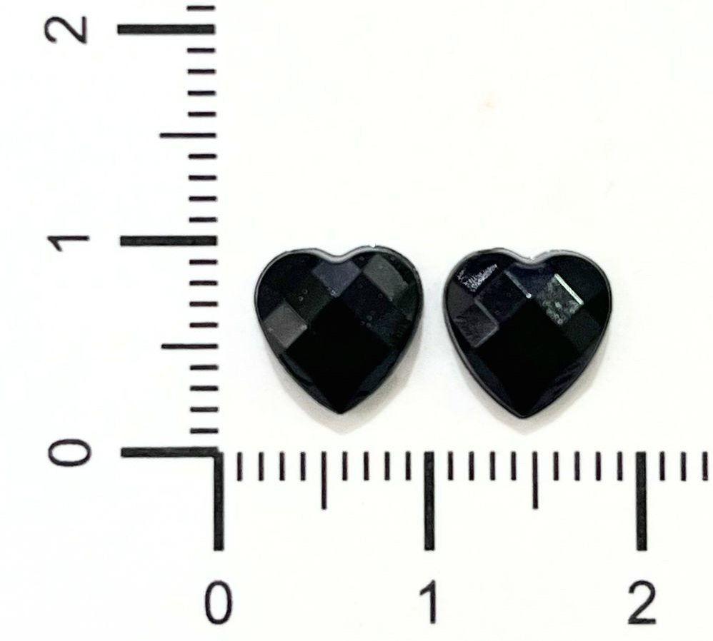 Gemas termopegables negra corazón 8mm x 30un  