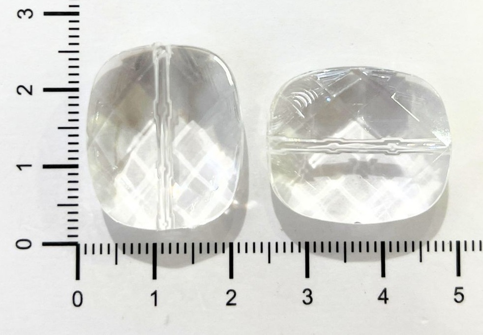 Cairel acrílico transp. rectángulo 20x25mm x 20gr     