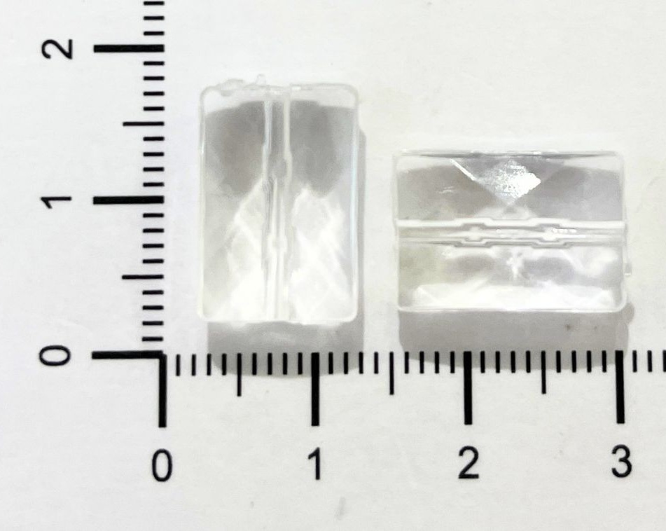 Cairel acrílico transparente rectángulo 15x10mm x 10gr.