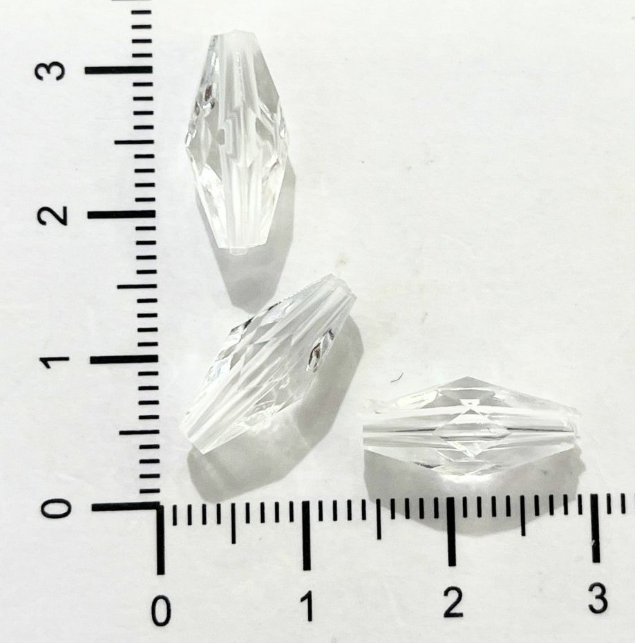 Cairel acrílico transp. semilla pasante 15x7mm x 20gr  