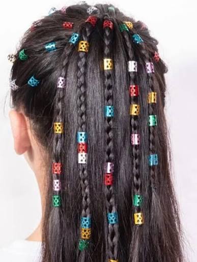 Rings p/trenzas x 25un multicolor