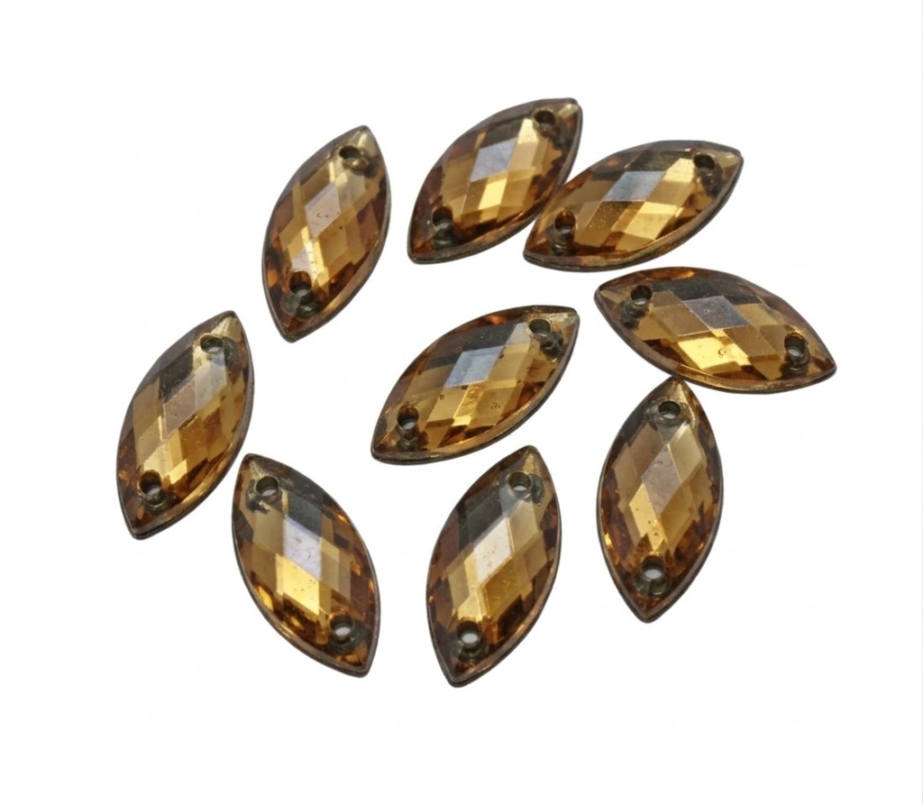 Gema acrílica elíptica 12 x 25mm caramelo x 25 un.