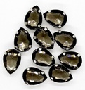 Gema engarzada gota gris humo brillo 10x14mm x 10un.