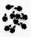 Gema engarzada gota negro 6x10mm x 10un.
