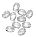 Gema engarzada plata oval 10x14 mm x 10un.