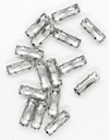 Gema engarzada rectangular plata 5x15mm x 50un.