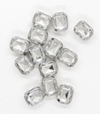 Gema engarzada plata rectangular 6x8mm x 50un.