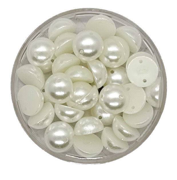 Media perla p/coser 10mm blanca x 10g