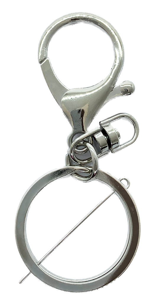 Mosquetón c/argolla sin fin plana x 2un. 