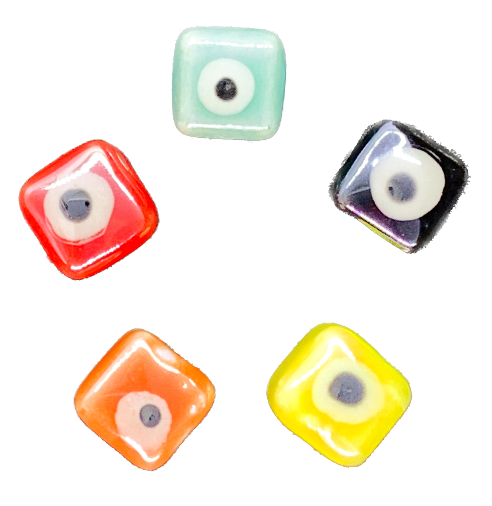 Ojos turcos cerámica cuadrados multicolor 8x8 x 5un.