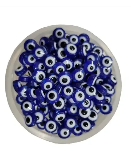 Ojos turcos chatos azúl 6mm x 20u.
