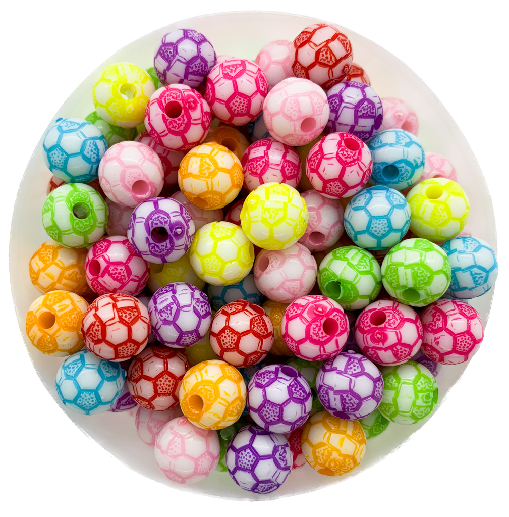 Pelotitas de fútbol multicolor 10mm x 10 grs.