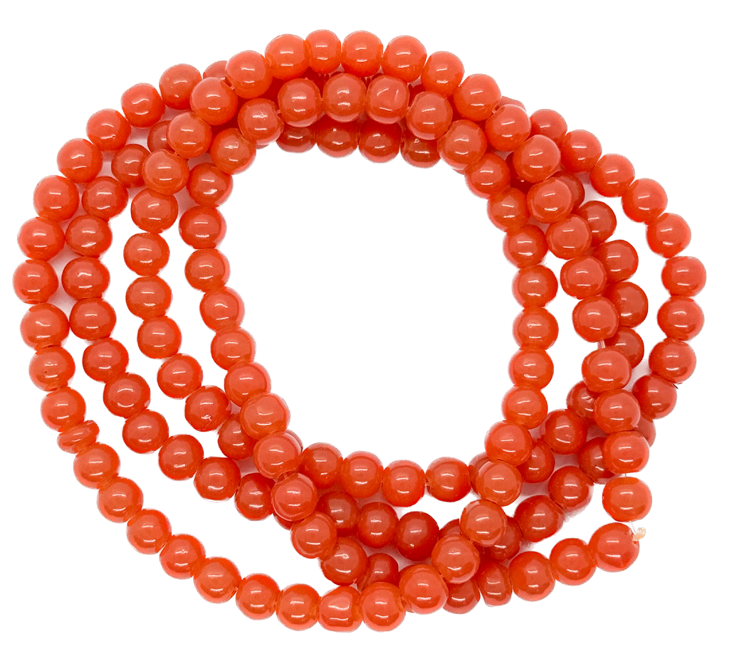 Perla vidrio opalina 6mm naranja