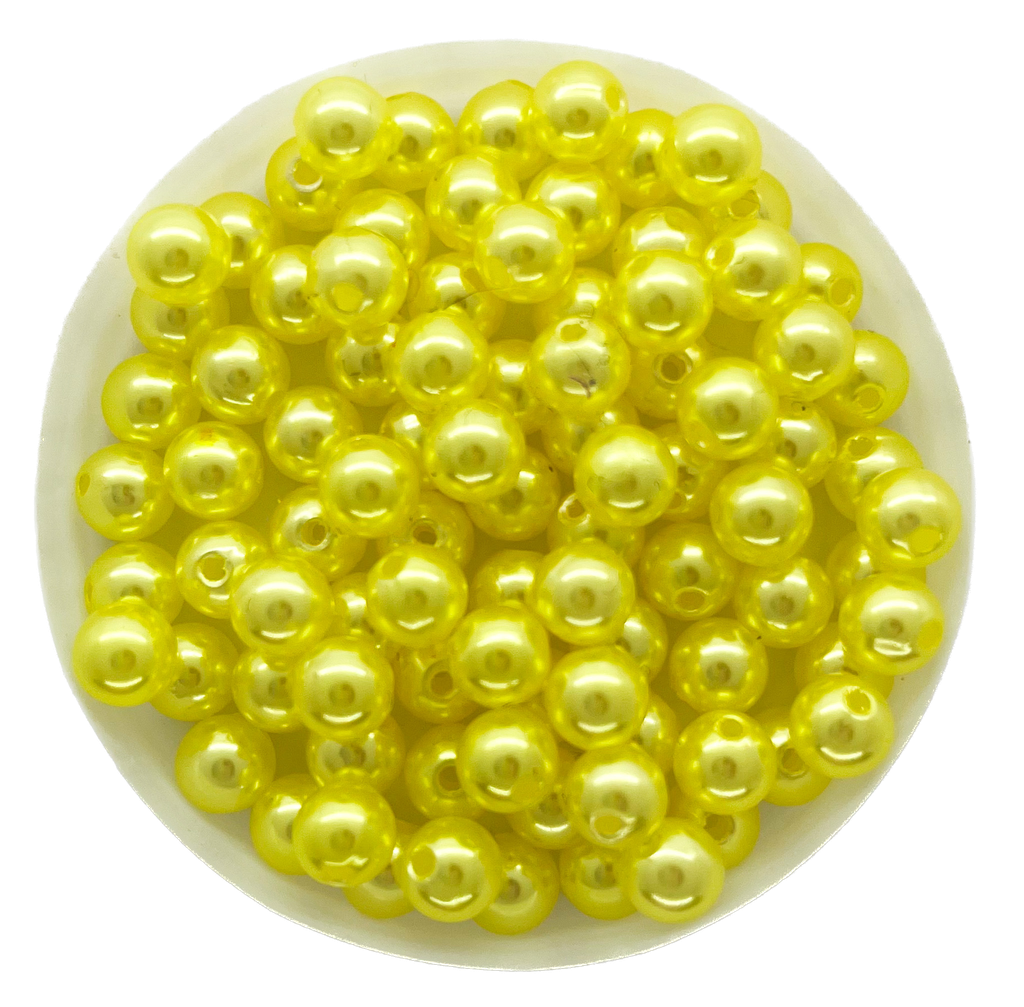 Perla plástica perlada amarillo 6mm x 10g