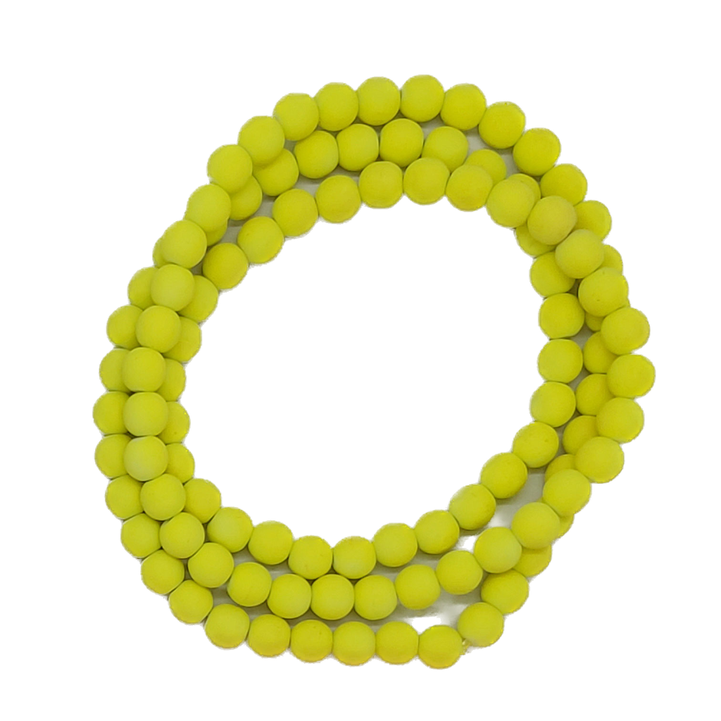 Perla vidrio engomada 8mm amarilla