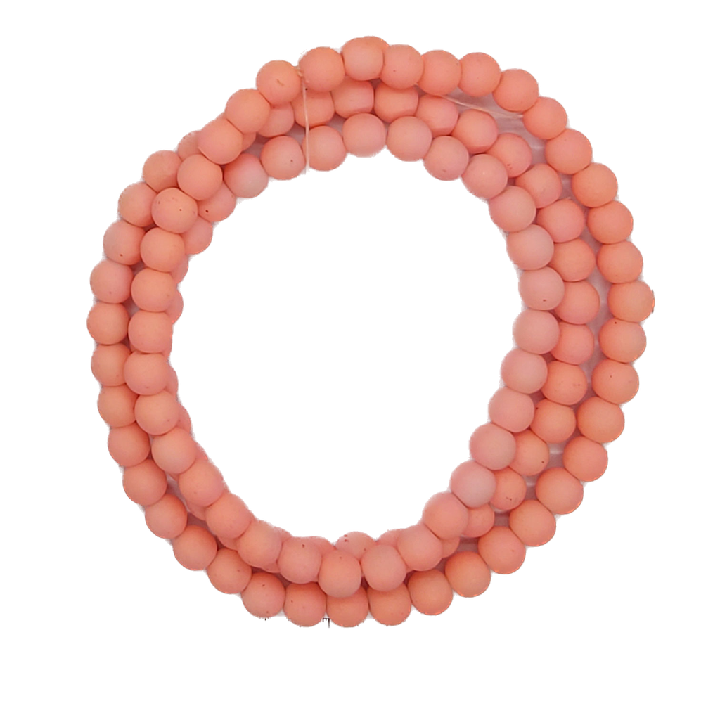 Perla vidrio engomada 8mm salmón