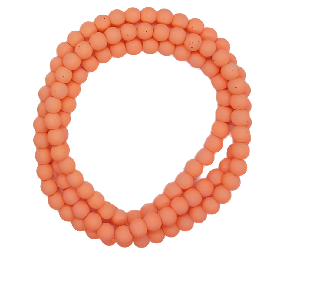 Perla vidrio engomada 8mm salmón oscuro