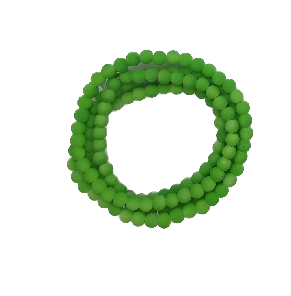 Perla vidrio engomada 6mm verde