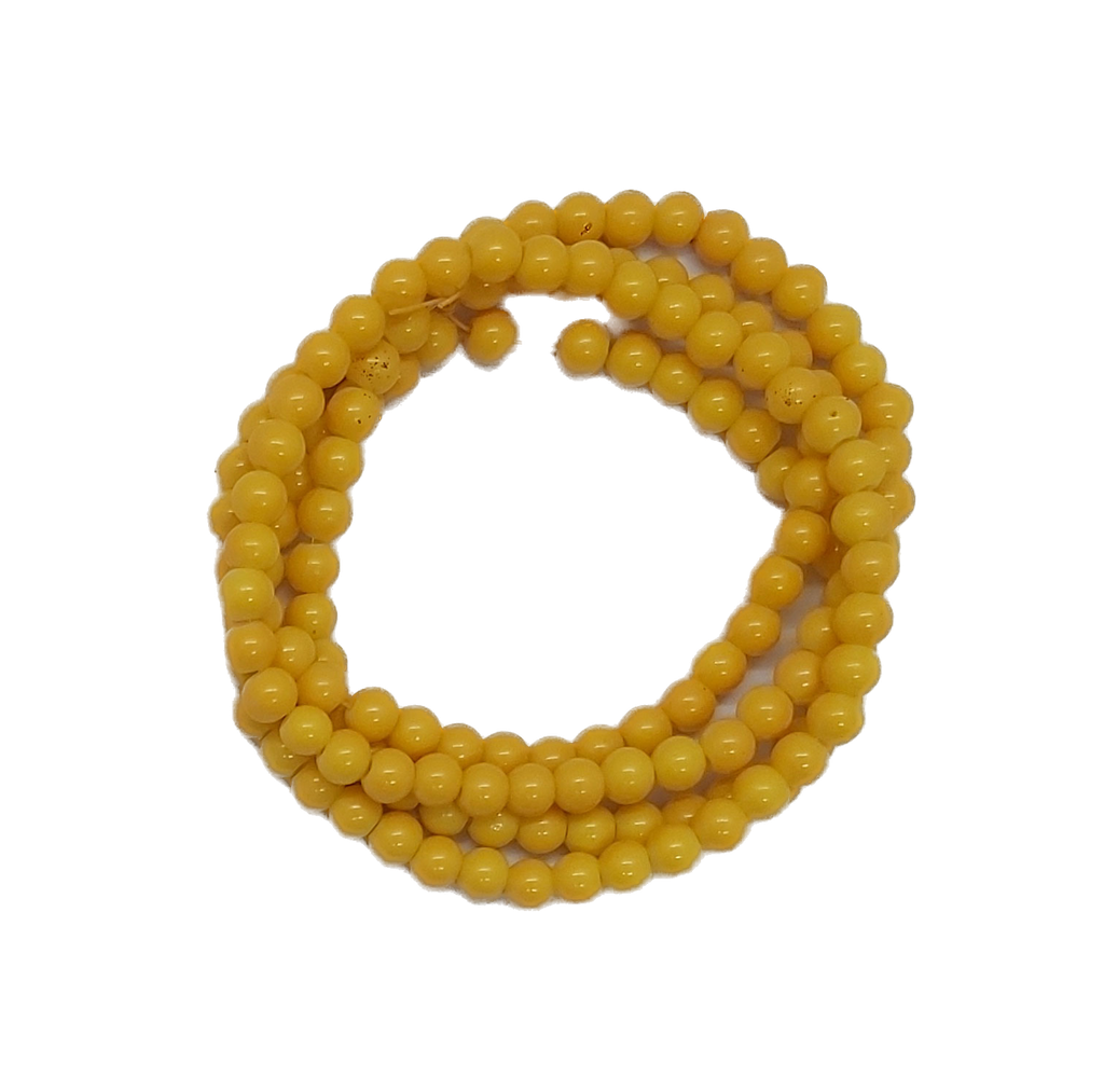 Perla vidrio esmaltada 6mm mostaza