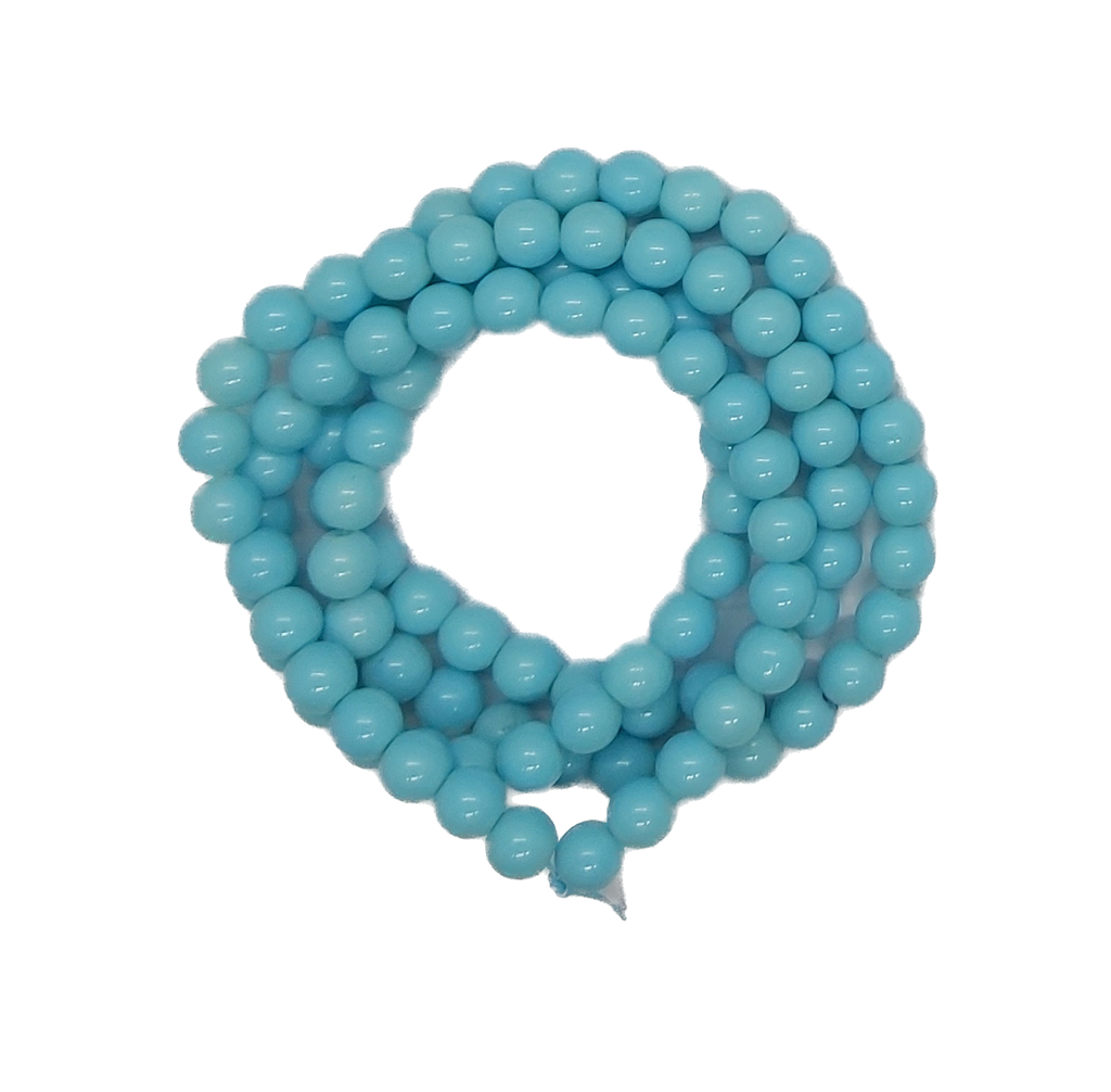 Perla vidrio esmaltada 8mm celeste