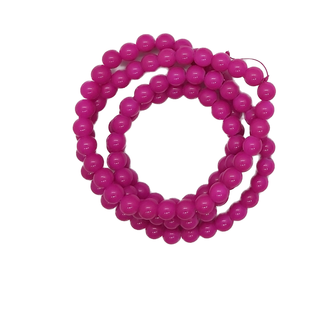Perla vidrio esmaltada fucsia osc. 8mm