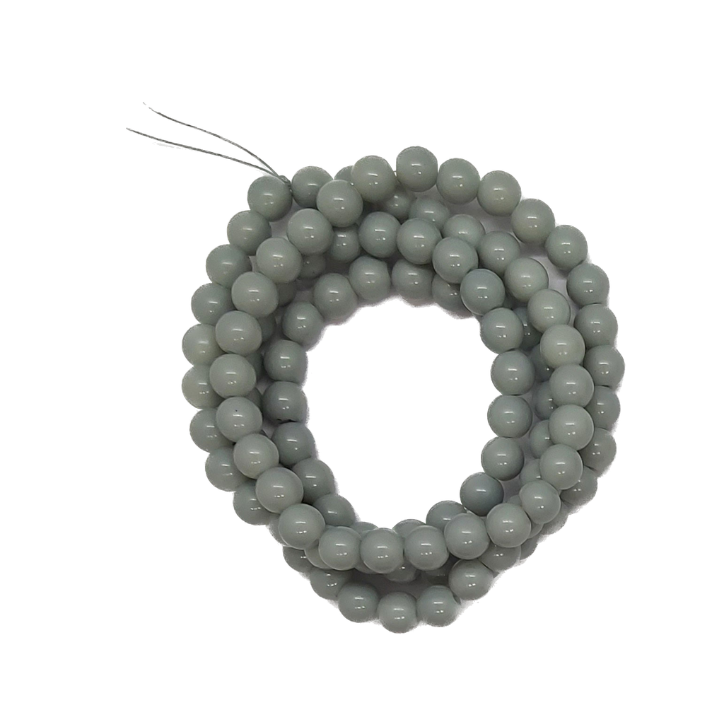 Perla vidrio esmaltada 8mm gris claro