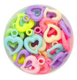 Plástico infantil pastel corazón contorno dije x 10gr.
