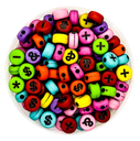 Plástico signos plano multicolor 7mm x 10 gr.
