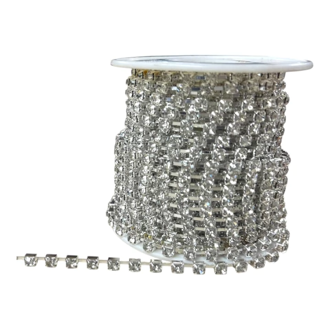 Strass cristal SS28 base plata #cristal x 1mt.